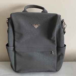 WILSLAT anti-theft backpack purse Large like new grey digital print